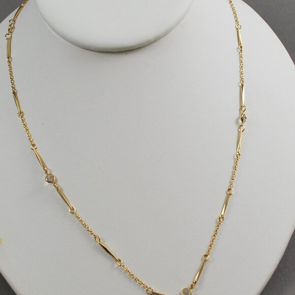 1984 Avon Simulated Diamond Accent in Goldtone Necklace and Bracelet Set - Picture 5 of 9